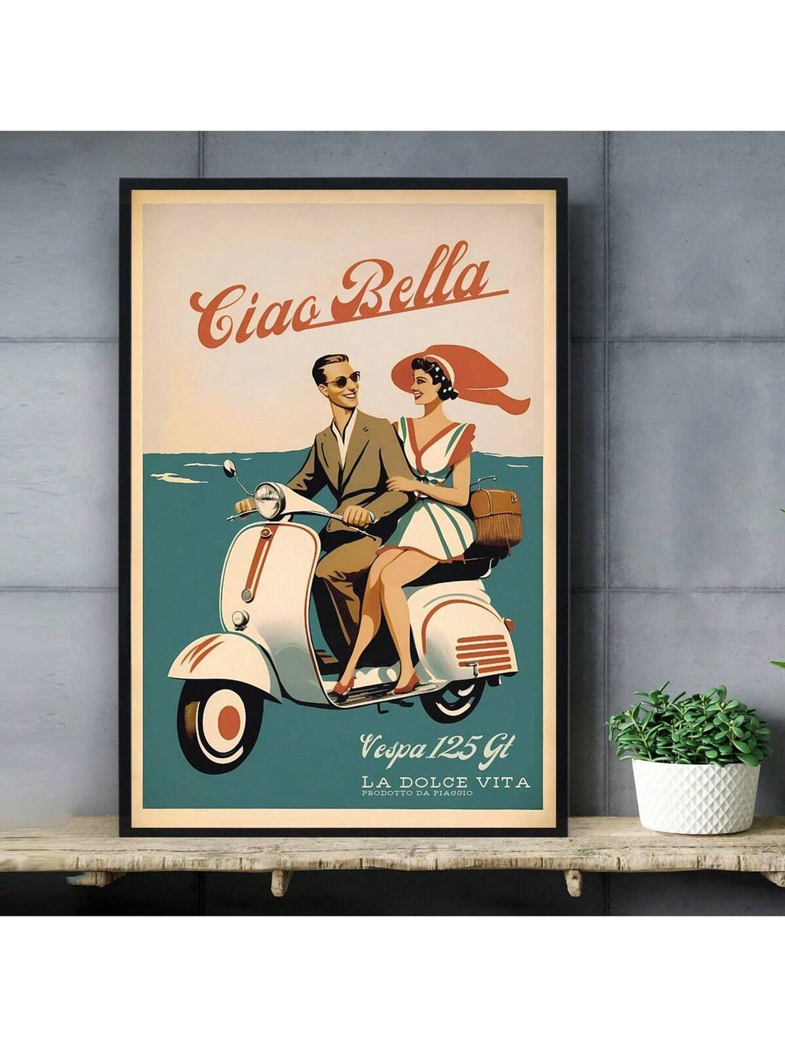 Showcase your love for vintage Italian travel with this Retro Vespa Vintage Poster. The nostalgic design captures the spirit of old-world charm, adding a touch of elegance to any home decor. Crafted with care, this high-quality wall art is the perfect addition for those seeking a unique and classic aesthetic.