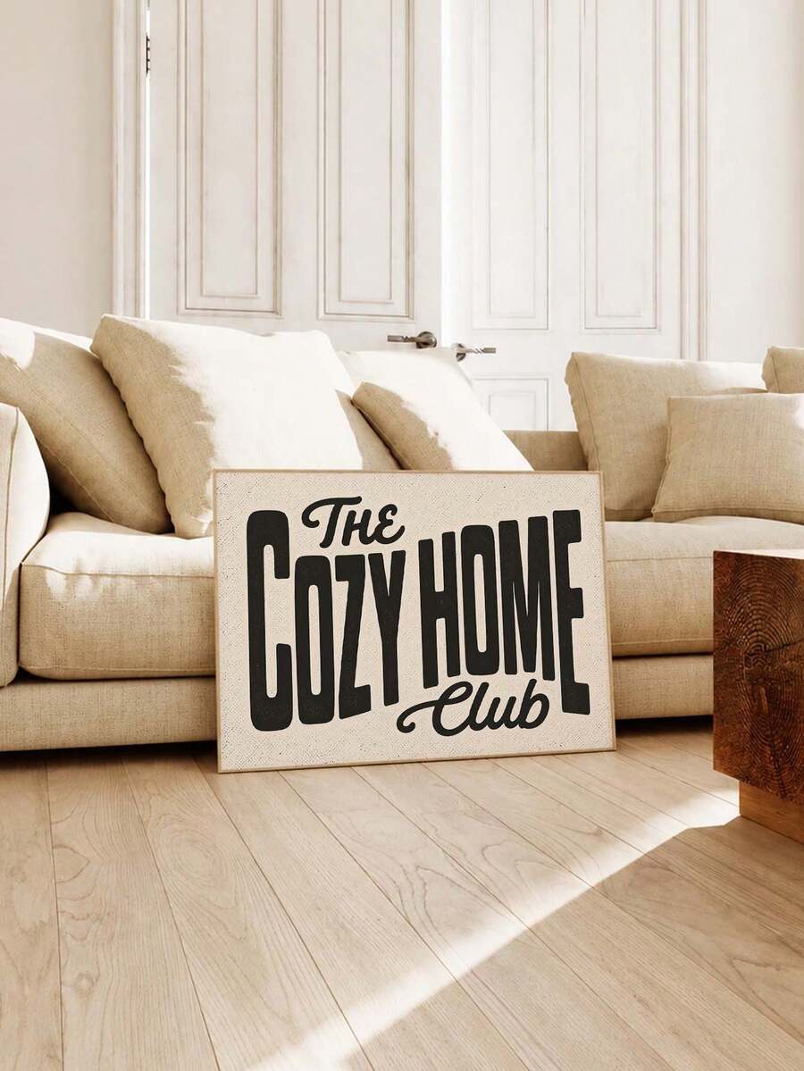 Retro Vintage "The Homebody Club" Typography Quote Canvas Poster
