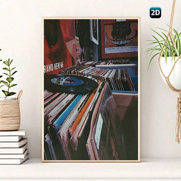 Bring vintage charm to your space with this striking Retro Vinyl Record Canvas Poster. Featuring a bold graphic design inspired by classic vinyl aesthetics, this modern wall art piece transforms any room into a music lover's sanctuary. Crafted on premium canvas with waterproof properties, this unframed hanging painting is perfect for your home office, bedroom, or living room. The scroll design adds depth and character while maintaining a contemporary edge. Easy to display and built to last, it's the ideal a