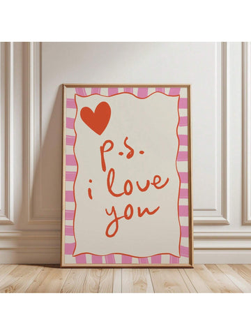 Express your deepest affection with this elegant minimalist poster featuring a simple yet powerful "I Love You" message paired with a delicate heart design.