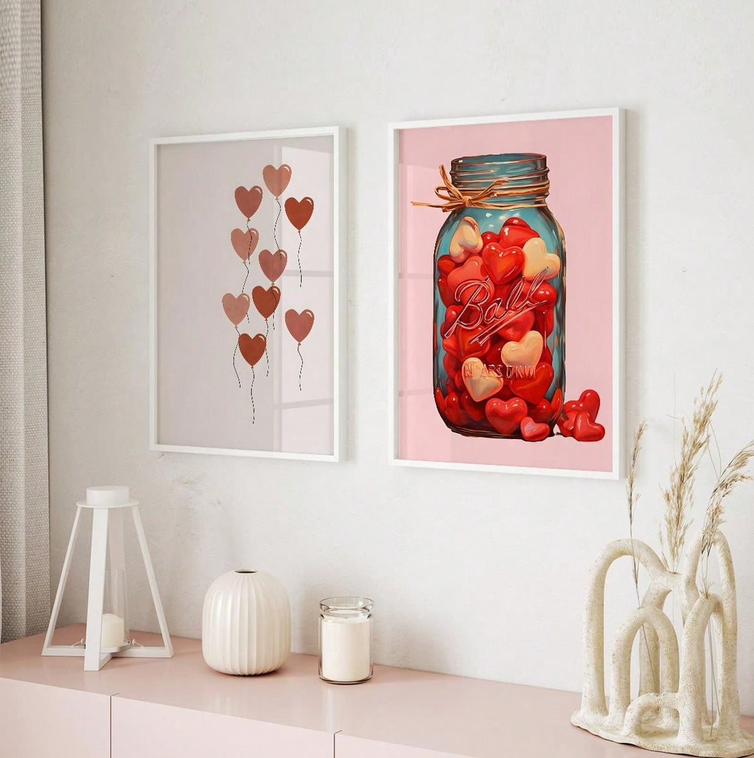 Decorate your home with our Romantic Red Heart Balloon Wall Art Set. These canvas posters are the perfect addition to your Valentine's Day decor, adding a touch of romance to any room. With its vibrant red color and heart balloon design, it's sure to set the mood for a romantic evening. Made with high-quality materials for long-lasting beauty. Celebrate love in style with our wall art set.