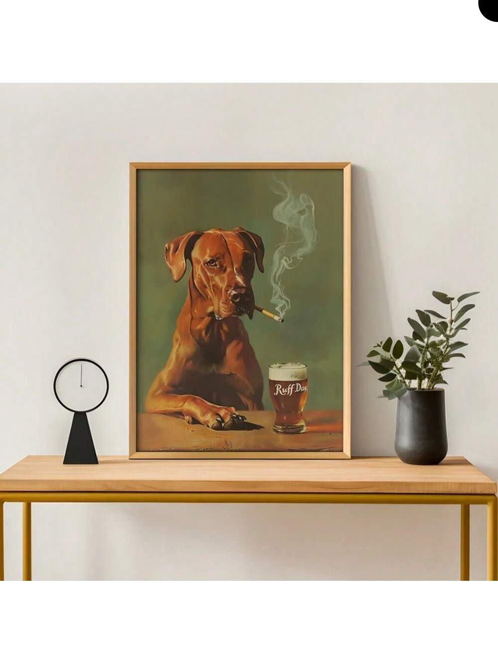 Elevate your man cave or game room with the Ruff Day Vintage Dog Print Poster. This retro-inspired art humorously pairs a classic dog illustration with a beer theme, adding character and a lighthearted vibe. Crafted for durability and vivid detail, it’s the perfect conversation starter and stylish accent for those who appreciate witty decor with a nostalgic twist.