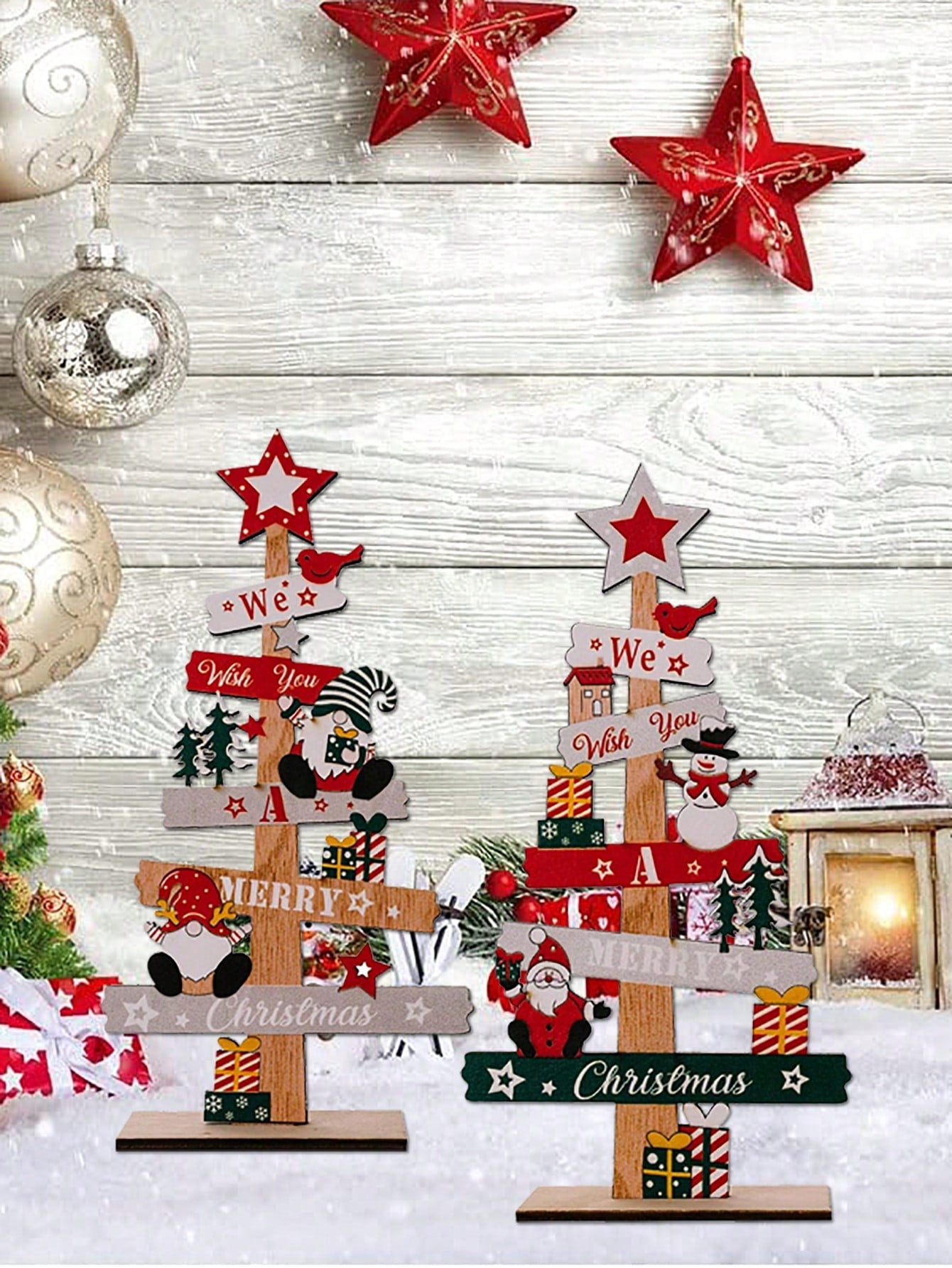 Bring the warmth and charm of a rustic Christmas into your home with this wooden sign set. Featuring hand-painted snowman, Santa, and gnomes ornaments, these signs add a festive touch to any holiday decor. Made of high-quality wood, they are durable and long-lasting. Perfect for creating a cozy, magical atmosphere.