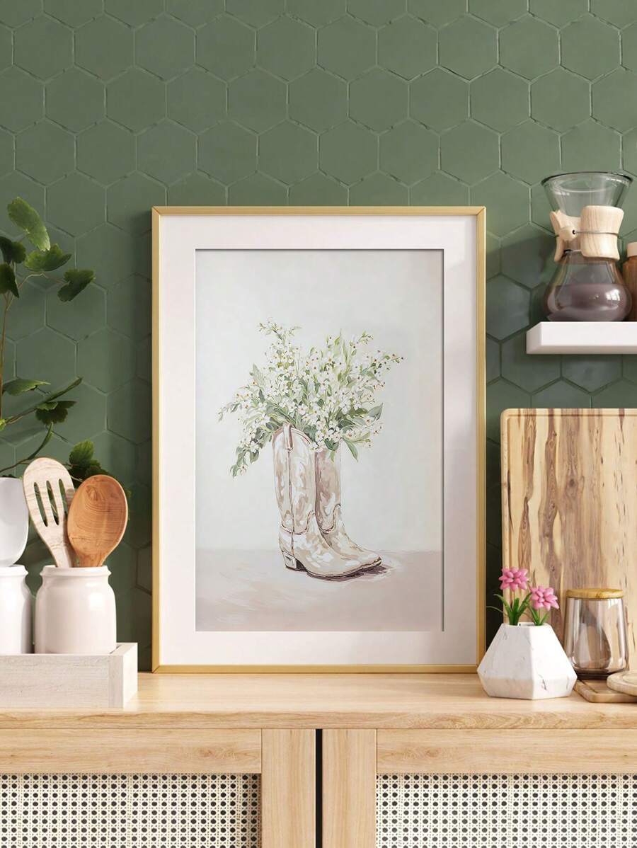 Add a touch of rustic charm with this Rustic Cowboy Boots with Flowers Canvas Wall Art. Perfect for bringing a whimsical western vibe to any home or nursery, this piece blends classic cowboy motifs with soft floral accents. Crafted to complement farmhouse and country-style interiors, it offers a unique decorative focal point that evokes warmth and nostalgia. Ideal for those seeking refined, thematic decor that balances ruggedness with delicate beauty.