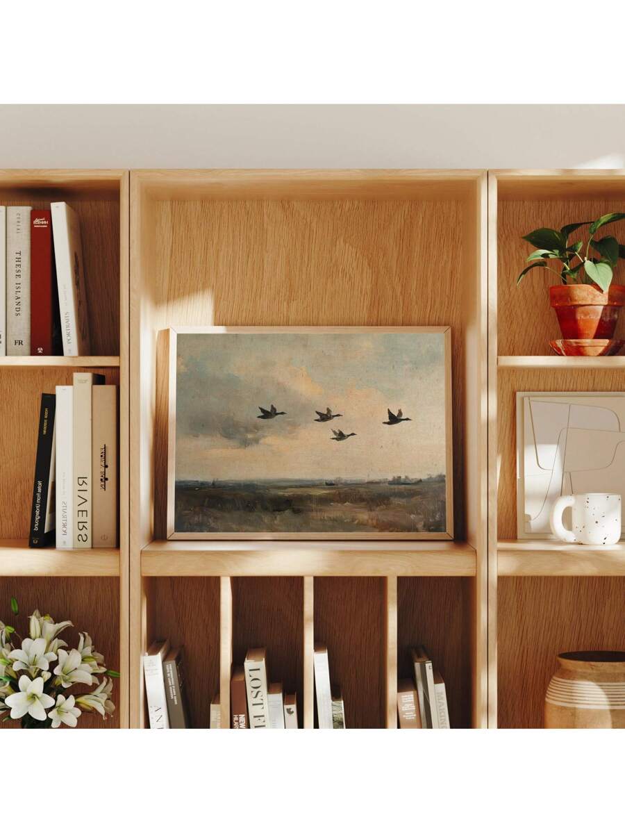Enhance your home decor with this stunning Rustic Flying Ducks Canvas Art. Featuring a vintage wildlife landscape print, this piece adds a touch of classic charm to any room. The high-quality canvas ensures durability, while the rustic design brings a cozy and inviting feel. Perfect for wildlife enthusiasts and vintage art lovers.
