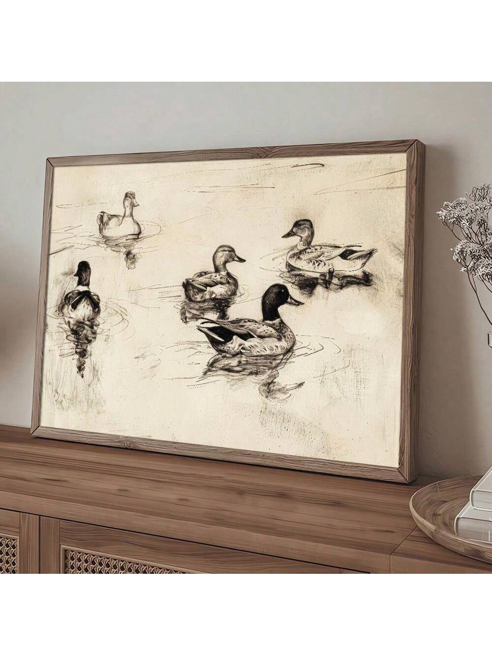 Bring timeless charm to your space with this striking rustic retro sketch ducks poster. Featuring minimalist line art rendered in a classic farmhouse aesthetic, this piece seamlessly bridges traditional and contemporary design sensibilities. The understated composition works beautifully in modern interiors, adding visual interest without overwhelming your décor. Perfect for kitchens, dining rooms, or living spaces seeking authentic character.