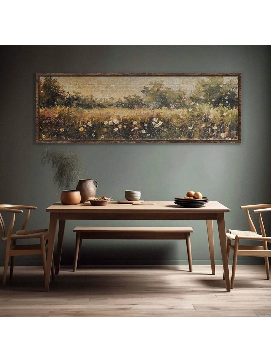 Transform your living space with our Rustic Wildflowers Framed Canvas Wall Art. This vintage-inspired spring meadow landscape captures the delicate beauty of wildflowers in a timeless composition. The professionally framed canvas offers exceptional durability while the muted color palette complements various interior styles. Each piece is carefully crafted to evoke the serene ambiance of countryside meadows, making it an ideal focal point for living rooms, bedrooms, or entryways.