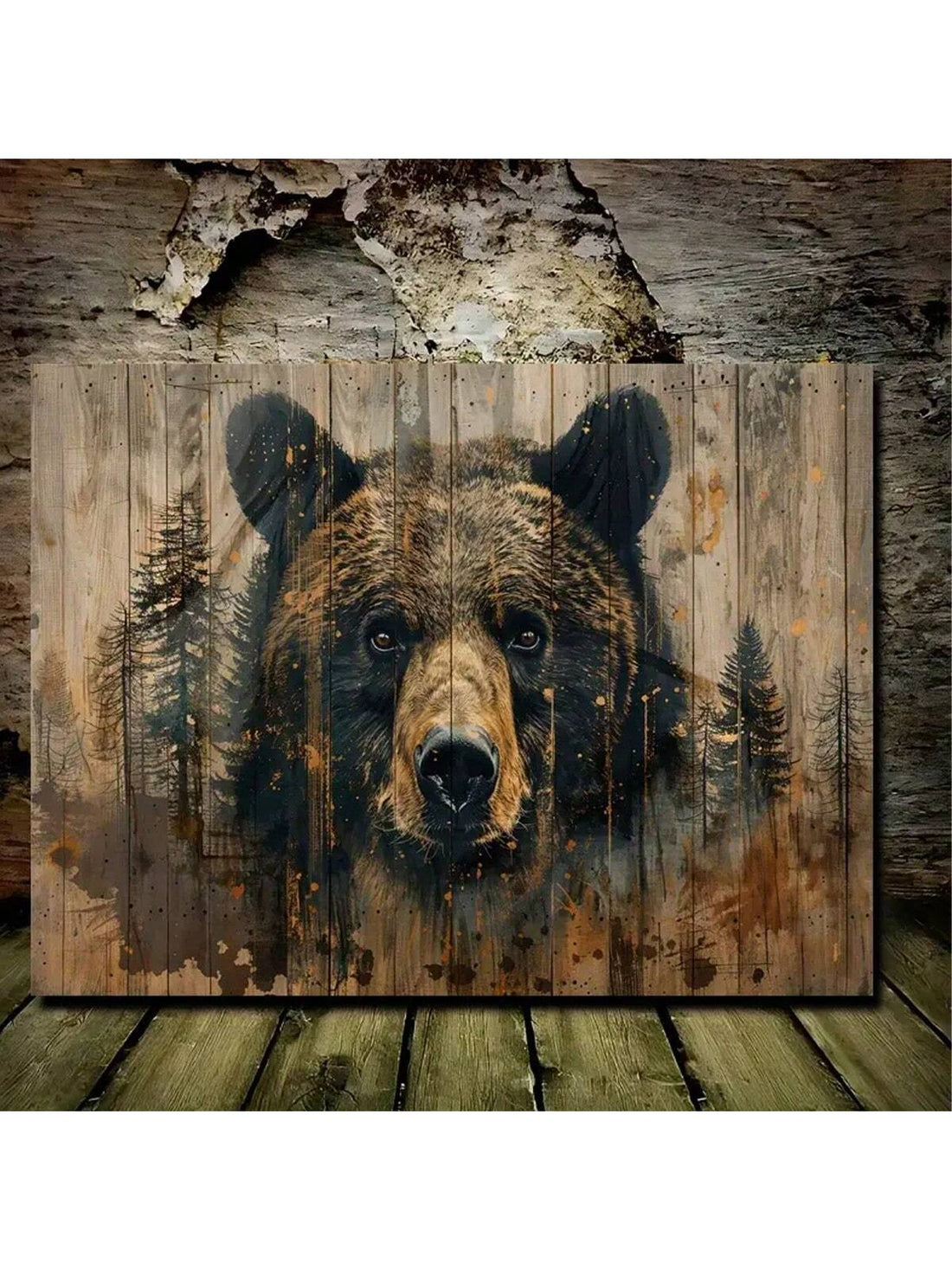 Add a touch of nature to your home or office with our Rustic Woodland Bear Canvas Art. Featuring a majestic bear in its natural habitat, this beautifully framed piece will bring a sense of peace and tranquility to any space. Upgrade your decor with this stunning and unique piece.