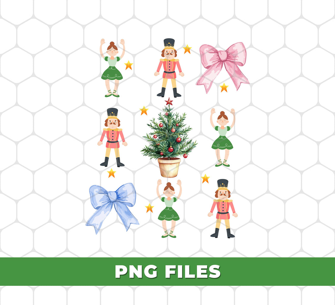 Nutcracker Xmas, Coquette Ribbon, Preppy Christmas, Digital Files, Png Sublimation