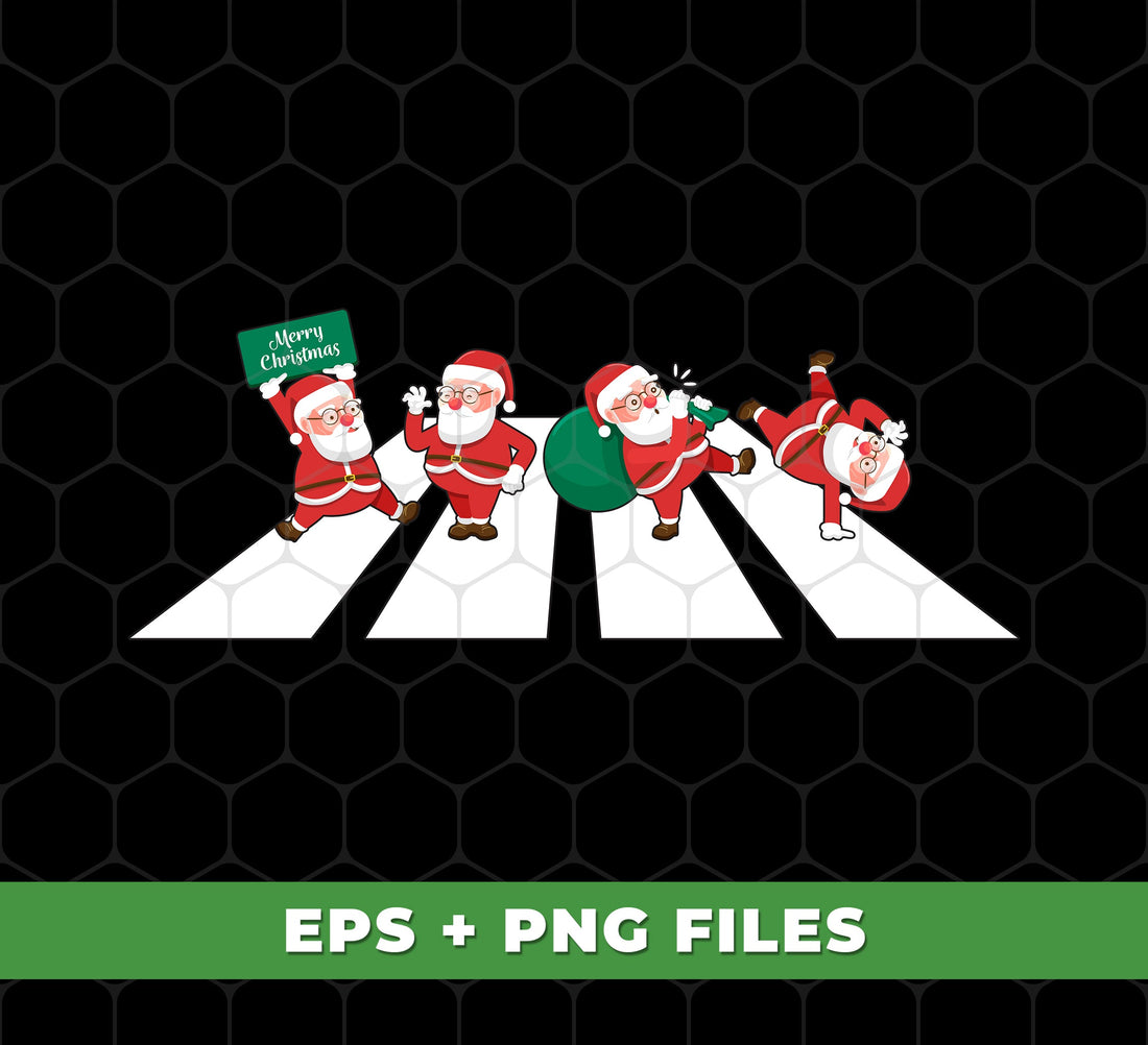 Santa Cross The Road, Santa Xmas, Cross On A Street, Digital Files, Png Sublimation