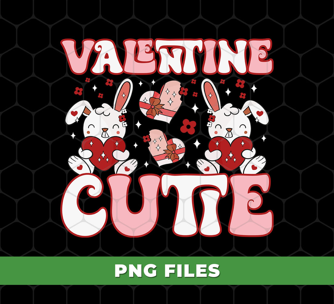 Valentine Cutie, Happy Valentine, Cute Rabbit, Rabbit Valentine, Digital Files, Png Sublimation
