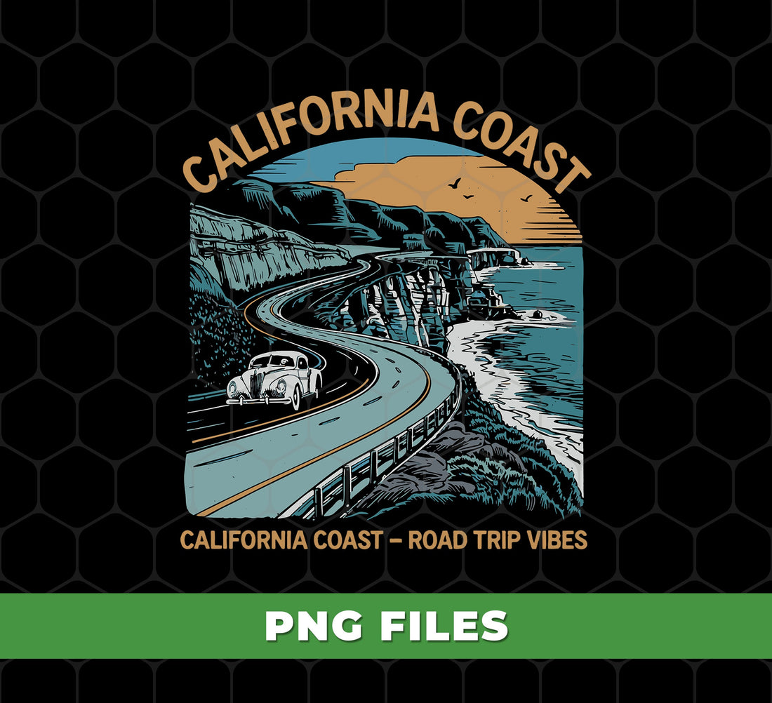 California Coast, Road Trip Vibes, California Vibe, Digital Files, Png Sublimation