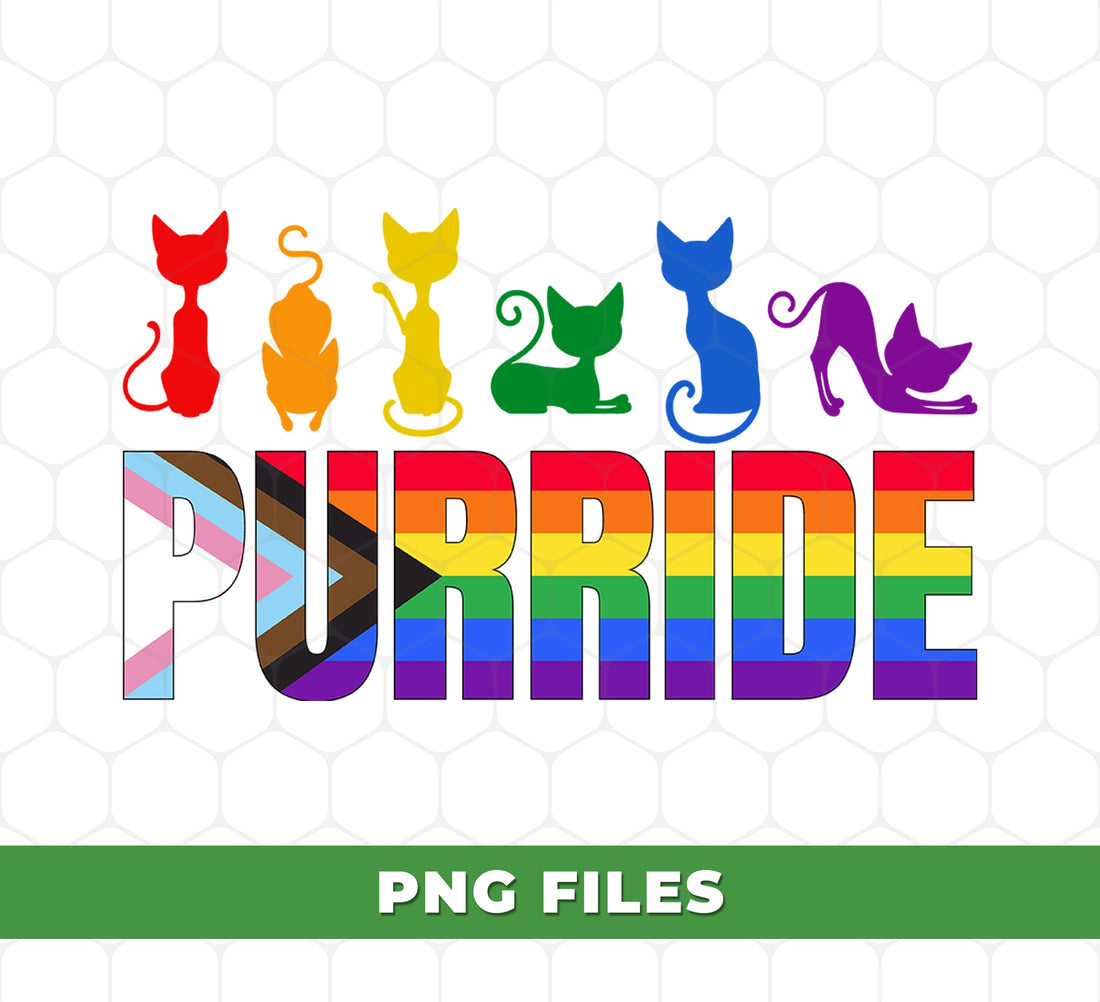 Purride LGBT, Pride Gift, LGBT Gift, Lgbtq, Cat Silhouette, Digital Files, Png Sublimation