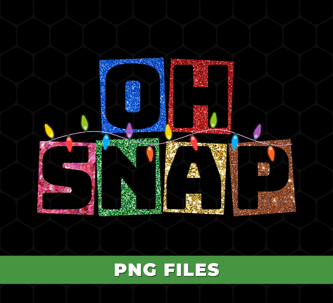 Oh Snap Christmas Lights Glitter Blocks, Funny Holiday Quote With Colorful Xmas Bulbs, Sassy Festive Design