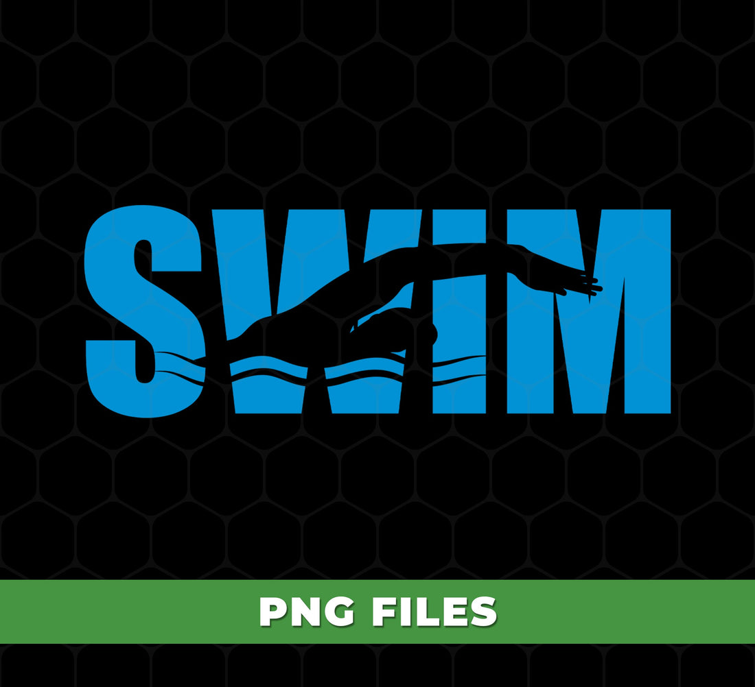 Swim PNG Design for Swimmers, Swimming Silhouette Sublimation Clipart, Athlete Sports PNG for Shirt, Competitive Swimming Digital File