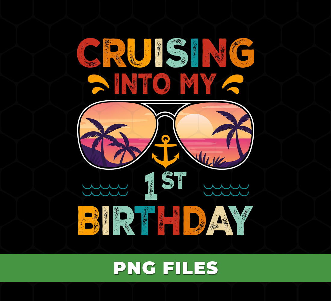 Cruising Into My 1st Birthday PNG, Retro First Birthday Design, Baby Boy Birthday Gift