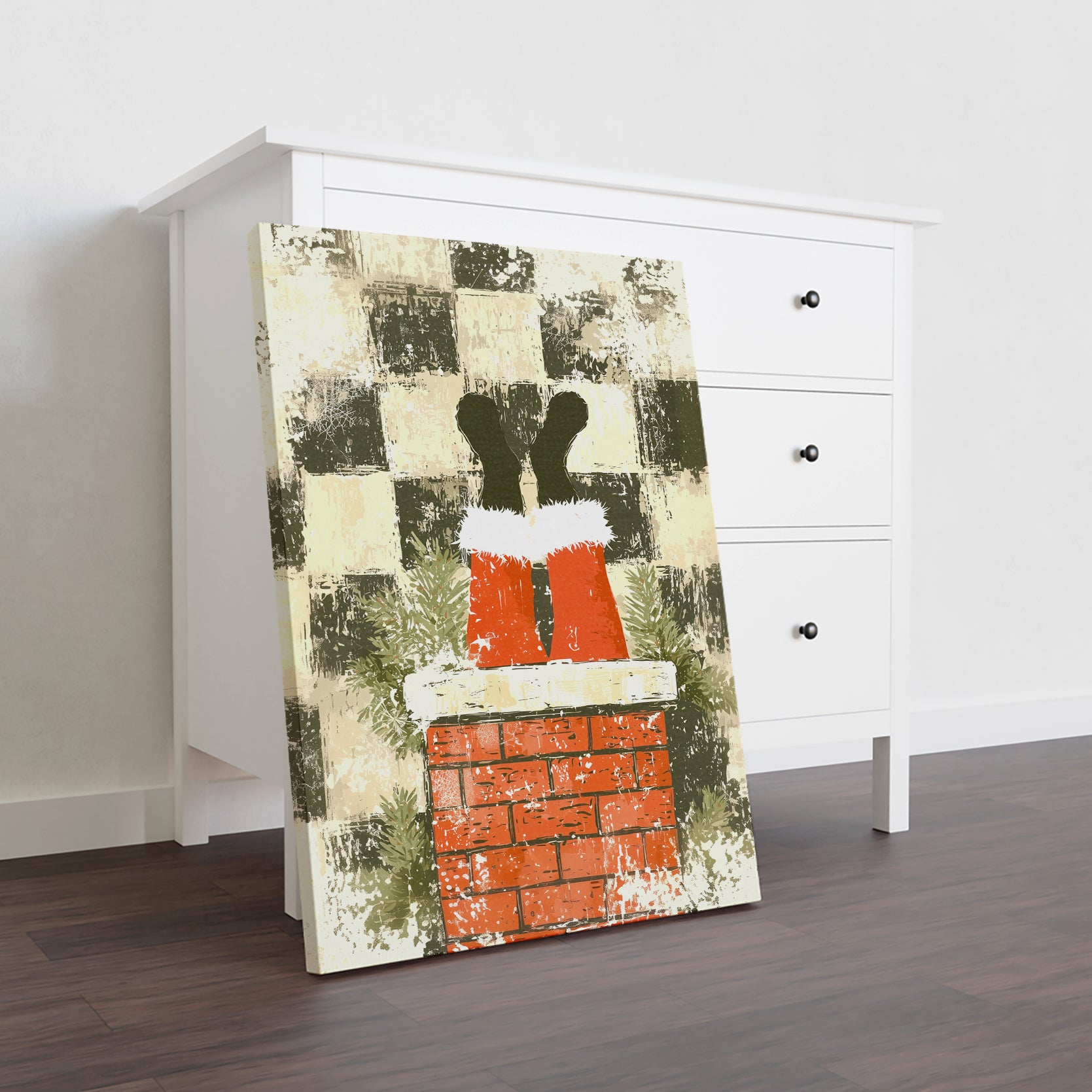 Bring festive humor and rustic charm to your home with this whimsical Santa Stuck in Chimney canvas wall art. Perfect for farmhouse-inspired interiors, this playful piece captures a lighthearted holiday moment that sparks conversation and laughter.