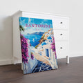 This Santorini Greece Travel Art Canvas Print features stunning imagery of the Mediterranean coastal landscape. Perfect for any living room, sofa backdrop, or bedside decoration, this high-quality canvas wall art effortlessly adds a touch of elegance and beauty to your home decor. 