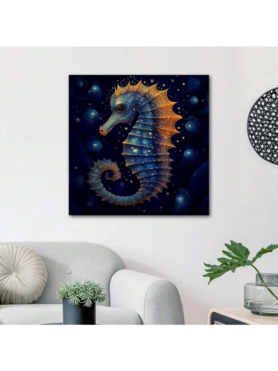 Transform your space into a tranquil oasis with our Seahorse Serenity Framed Canvas Wall Art. The stylish design and premium materials make for a stunning addition to any home decor. Plus, the calming imagery of seahorses will bring a sense of peace and serenity to any space. Add a touch of elegance to your home today.