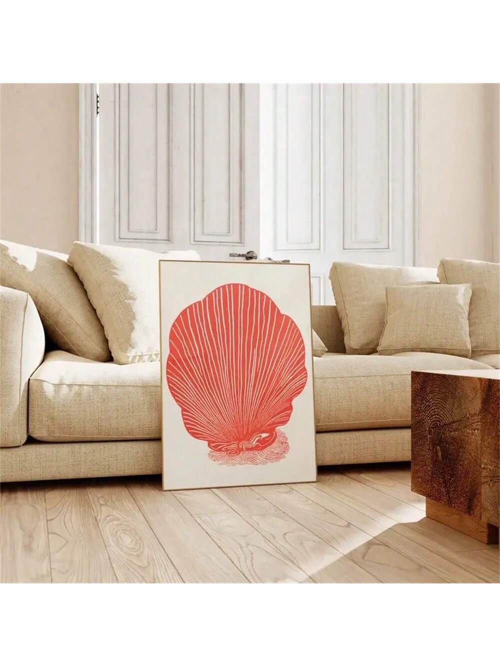 Elevate your modern beach house or office with the Seashell Canvas Art Deco Print. This expertly crafted coastal wall decor blends minimalist design with subtle seaside elegance, creating a calming ambiance that complements contemporary interiors. Printed on high-quality canvas, it offers durability and vibrant detail, making it an ideal piece to enhance any space with refined coastal charm.
