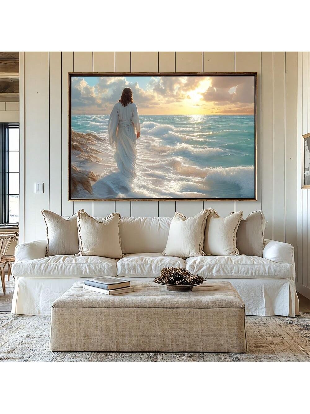Transform any space into a peaceful retreat with our Serene Beach Escape canvas art. Featuring a tranquil robe serenity, this large framed piece adds a touch of calm to your bedroom, bathroom, or office decor. The perfect escape from daily stress, this artwork brings a serene beach vibe to any room.