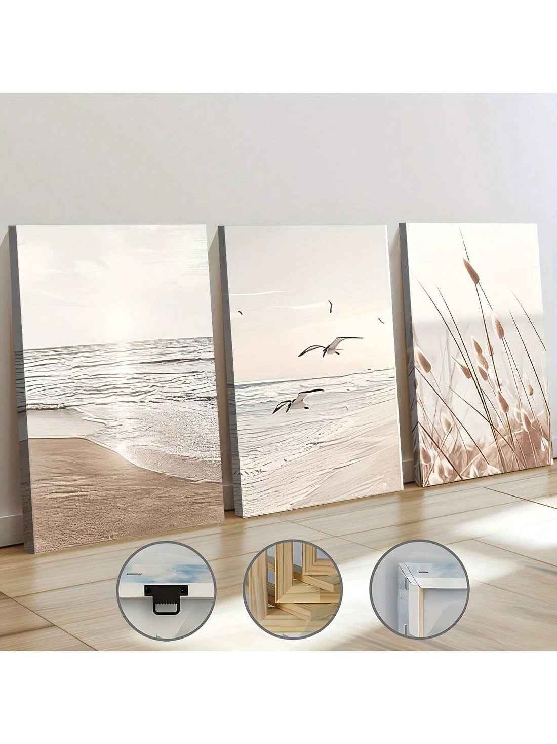 Transform your living space with the Serene Ocean Landscape Canvas Art Set, featuring three expertly framed pieces that capture the tranquil beauty of the beach. Each canvas showcases calming ocean views, bringing a sense of peace and natural elegance to your home decor. Perfectly suited for coastal-inspired interiors, this set enhances any room with its harmonious color palette and refined presentation. Elevate your environment with art that evokes relaxation and timeless seaside charm.