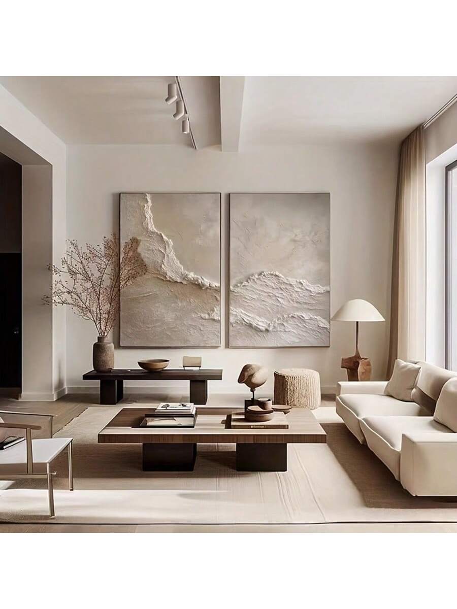 Add a touch of modern beauty to your home with Serene Ocean Waves textured wall art panels. Handcrafted with earth-toned shades, these panels evoke a sense of calm and serenity with their gentle waves. Perfect for creating a soothing atmosphere in any room. Comes in a set of 3 panels.