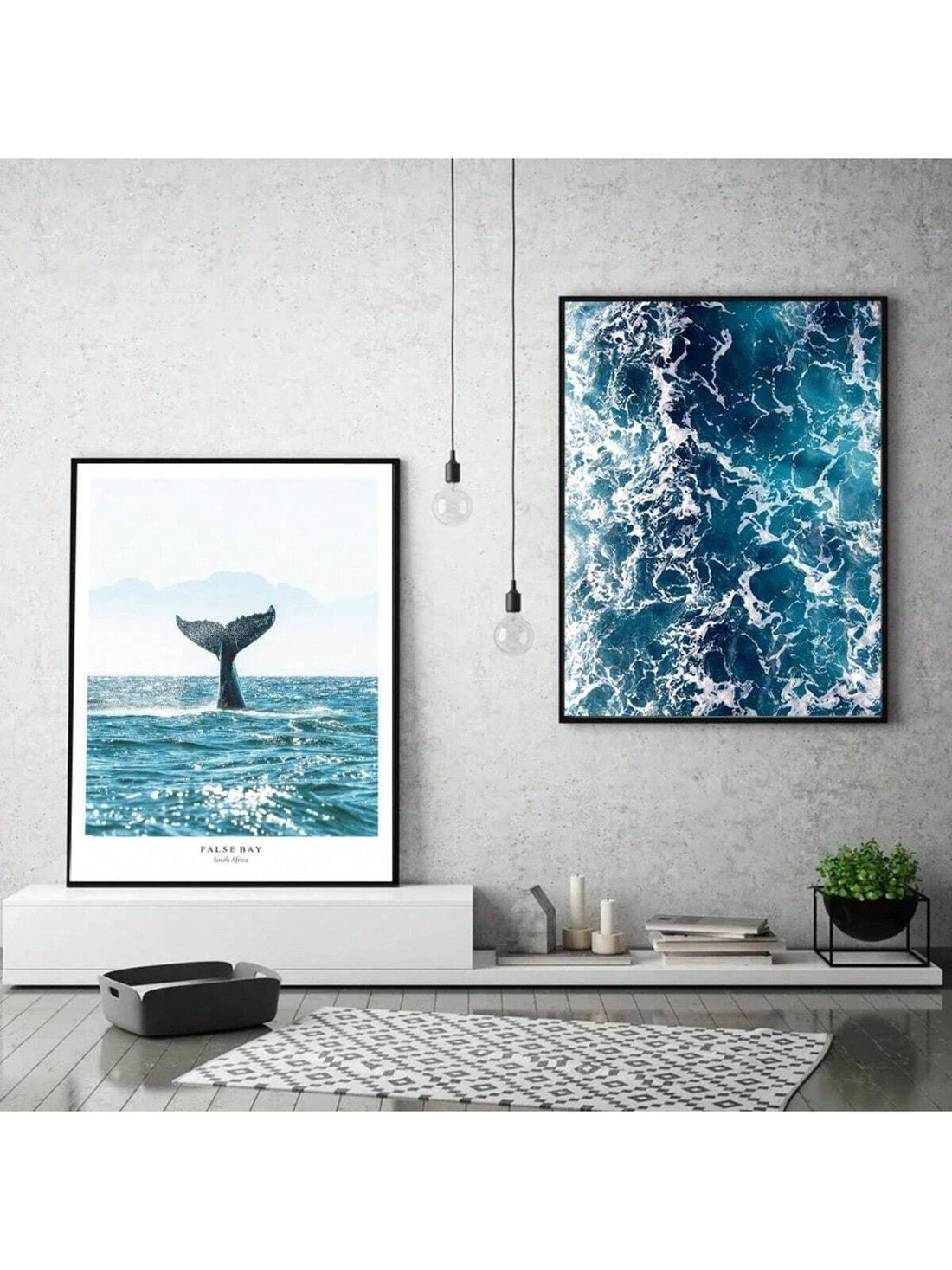 This beautiful canvas art features a serene and minimalist depiction of a whale's tail in a blue ocean, perfect for adding a touch of calming Scandinavian style to any home décor. Crafted with high-quality materials, this print is sure to bring a sense of tranquility and sophistication to any space.