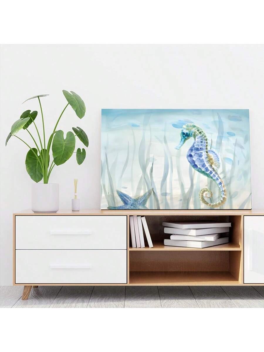 Transform your home into a coastal retreat with our Serene Seahorse Canvas. Featuring a beautiful watercolor depiction of a seahorse, this canvas adds a touch of elegance to any wall. Made with high-quality materials, it is both durable and visually stunning. Add a peaceful touch to your space today.