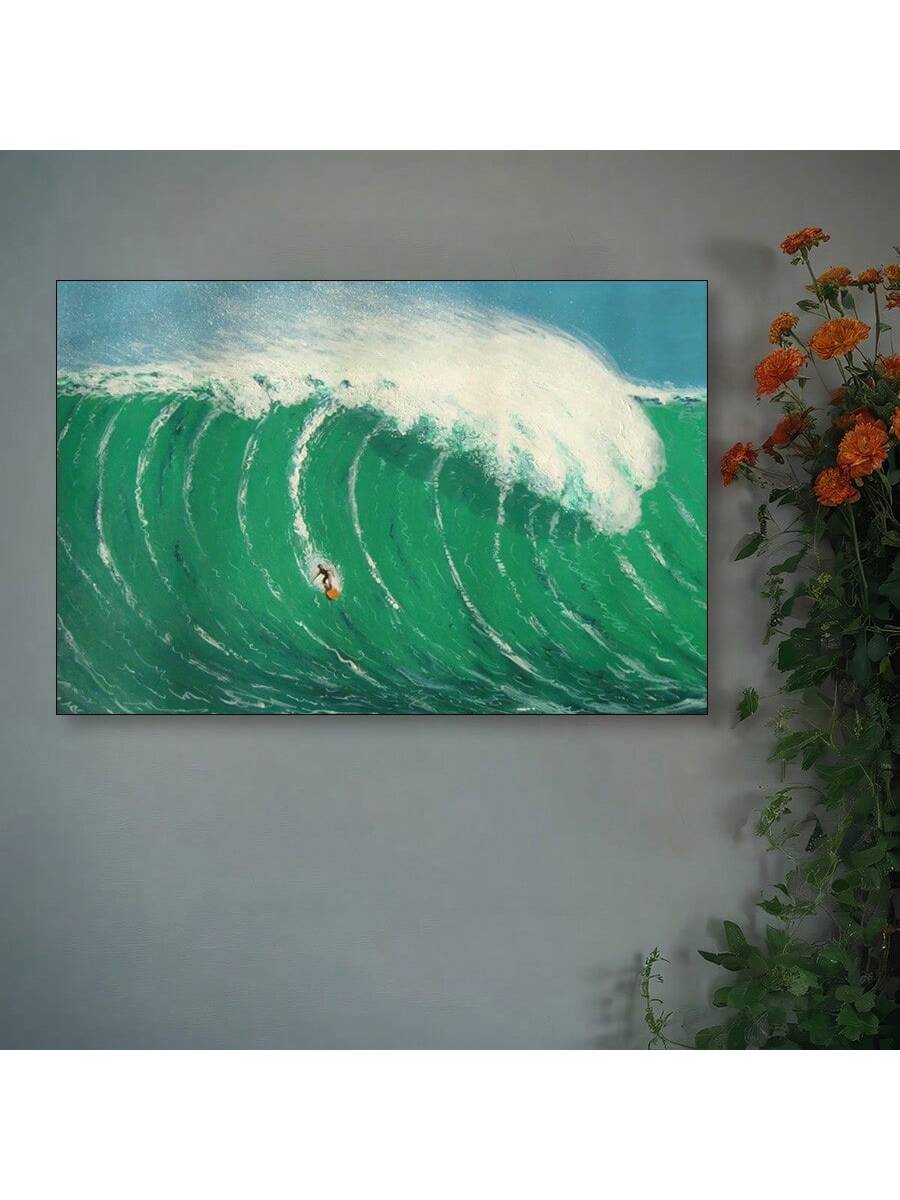 Experience the calming beauty of ocean waves and surfers with Serene Surf: Unframed Canvas Art. Perfect for modern home decor, this canvas art captures the serene essence of the ocean and its captivating waves. Add a touch of tranquility and sophistication to any room with this elegant piece.