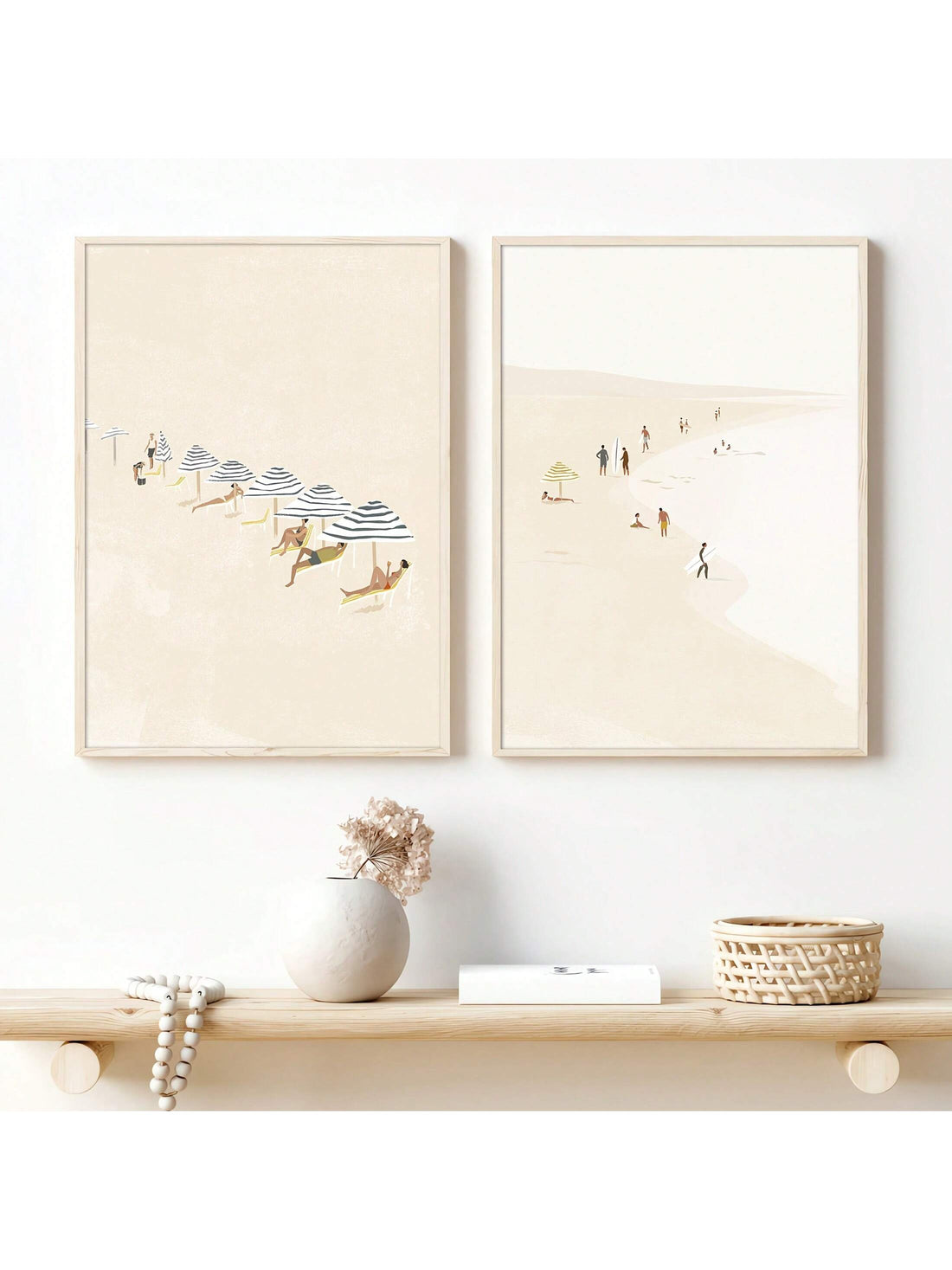 Transform your space with this set of 2 unframed coastal beach wall art prints. The vintage minimalist design captures serene oceanscapes with a refined aesthetic that complements modern interiors. These canvas prints deliver sophisticated visual impact while maintaining clean lines and understated elegance, perfect for creating a tranquil focal point in living rooms, bedrooms, or offices.