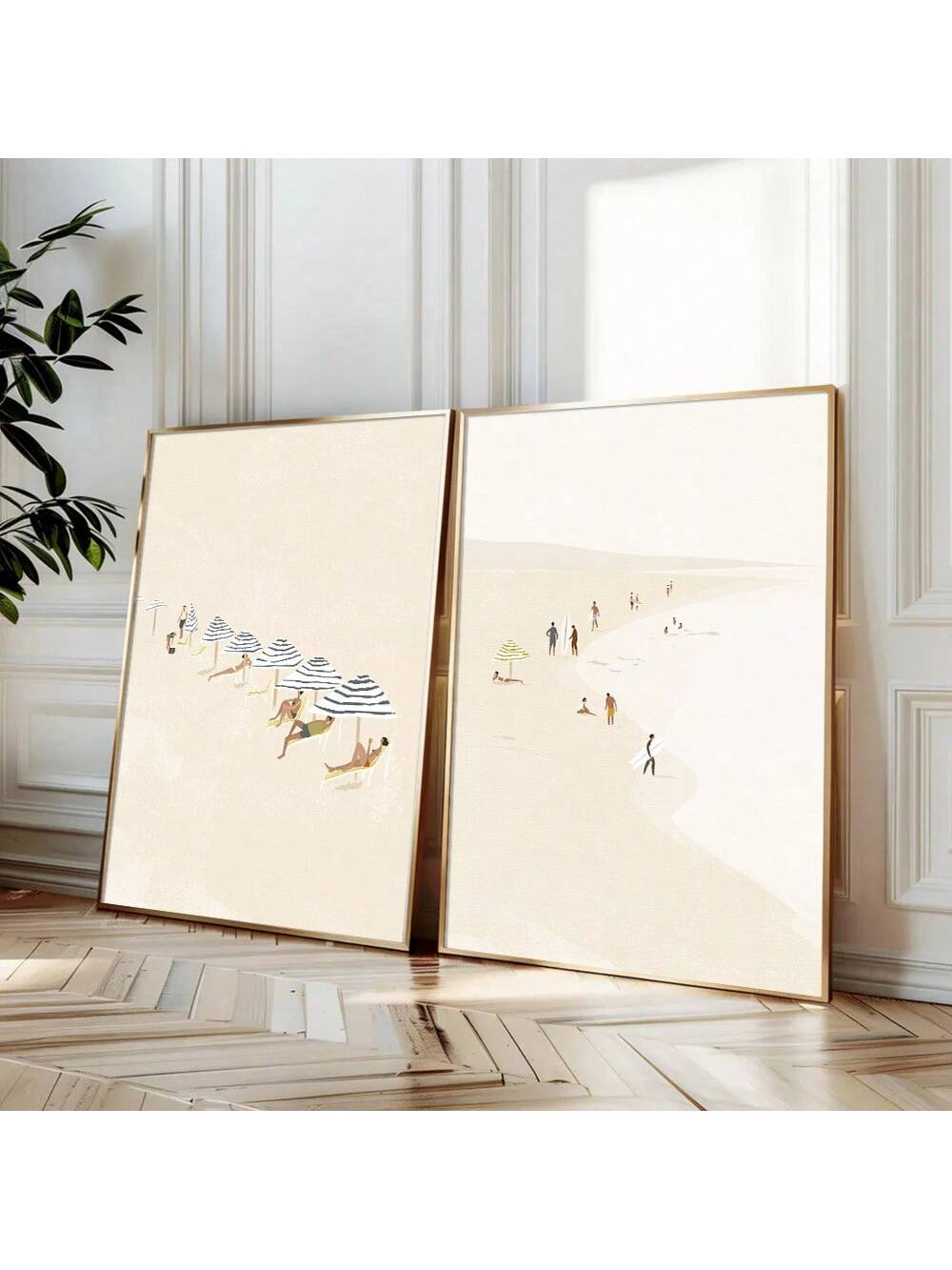 Elevate your interior design with this curated set of two unframed vintage coastal prints. The minimalist ocean and surfing imagery evokes timeless summer nostalgia while maintaining contemporary appeal. These canvas prints feature refined composition and subtle color palettes that integrate seamlessly with modern décor schemes. Ideal for design-conscious spaces seeking sophisticated beach-inspired ambiance without sacrificing aesthetic integrity.