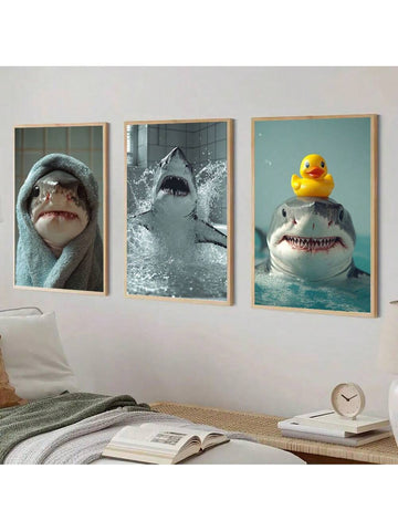 Enhance your bathroom with this set of three charming shark-themed posters, perfect for adding a playful yet sophisticated ocean vibe. These printable artworks bring a fresh, coastal touch ideal for beach house decor or any ocean lover’s space. Easy to download and print, they offer a convenient way to brighten your walls with expert-crafted designs that balance fun and style effortlessly.