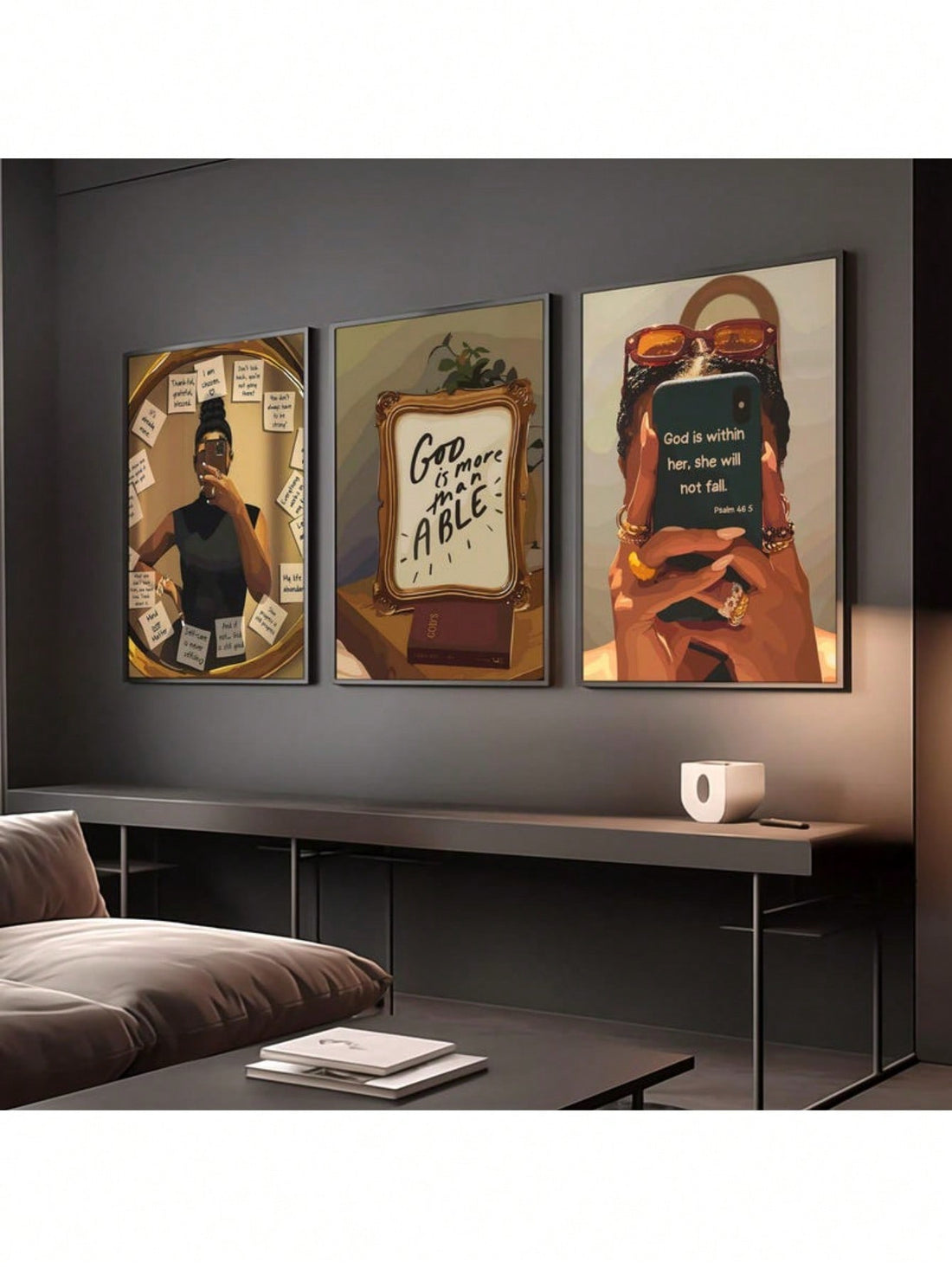 Enhance any girl's room with this set of 3 Christian wall art prints, thoughtfully designed to inspire and uplift. Each canvas features meaningful affirmations rooted in faith, offering daily encouragement and spiritual comfort. Perfect as gifts or personal decor, these prints combine artistry with heartfelt messages to create a serene and motivating atmosphere. Durable and easy to hang, they bring both beauty and inspiration to your living space.