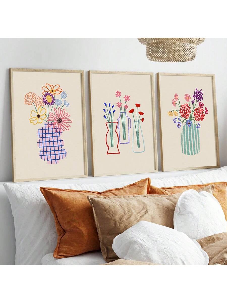 Elevate your living space with this set of three retro abstract floral canvas posters. Featuring a harmonious blend of pastel colors and modern design, these artworks bring a sophisticated yet vibrant touch to any room. Perfect for adding depth and character to your home decor, each piece is crafted to complement a variety of interior styles while creating a calming, artistic atmosphere.