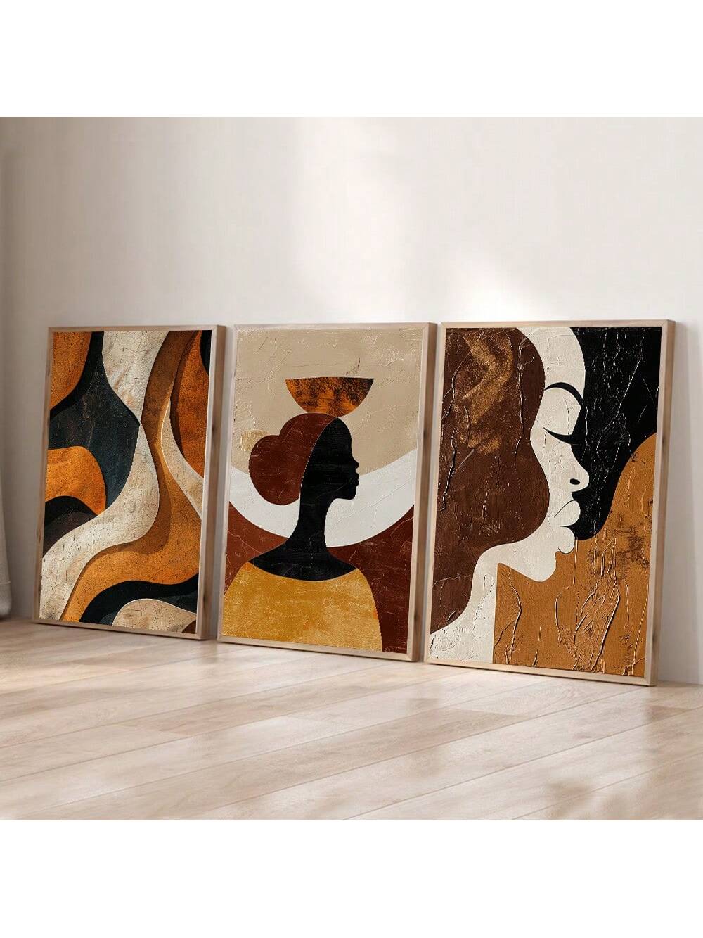 Elevate your living space with this set of three unframed vintage brown abstract geometric wall art prints. Designed with a boho minimalist aesthetic, these canvas prints blend warm earthy tones and clean lines to complement modern home decor. Their versatile style adds subtle sophistication and visual interest without overwhelming your walls, making them ideal for creating a cohesive, contemporary ambiance. Perfect for those seeking refined, artful accents that enhance any room’s character.