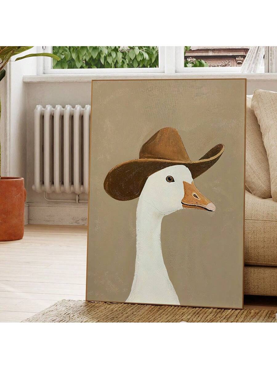 Transform your home into a trendy oasis with our Silly Cowboy Goose Printed Canvas Poster. Made with high-quality materials, this wall art is sure to add a touch of whimsy and charm to any room. Perfect for any cowboy enthusiast or animal lover, this poster is a must-have for your home decor.
