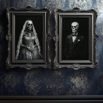 Skull lovers poster with dark academia gothic romance
