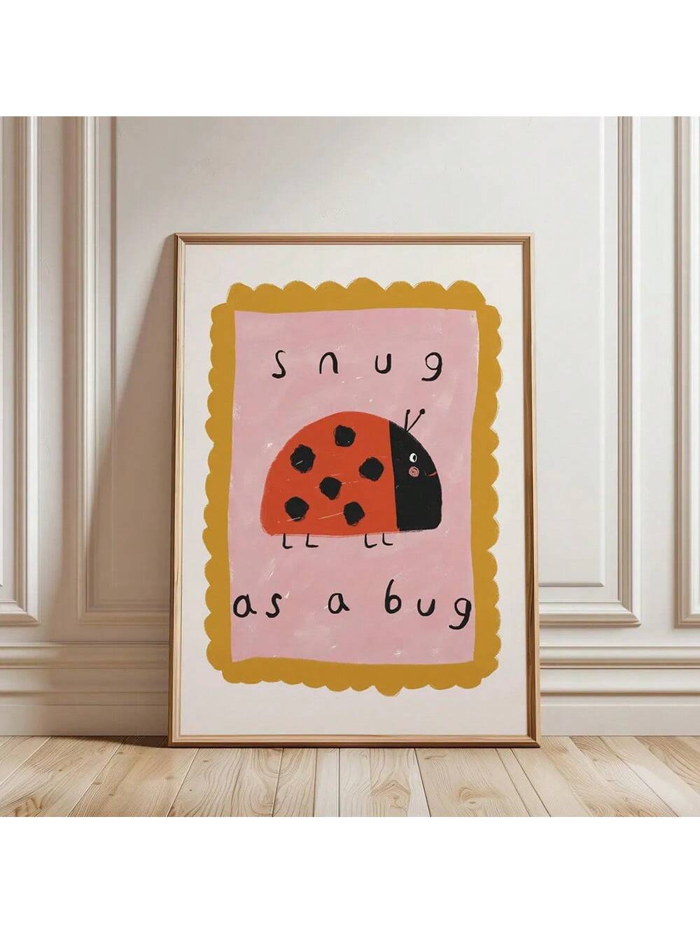 Add a charming touch to your child's space with the Snug As A Bug Nursery Wall Art. This adorable ladybird canvas print brings warmth and playfulness to nurseries, kids’ rooms, or playrooms. Its vibrant colors and gentle design create a comforting environment, encouraging imagination and joy while enhancing room decor with subtle elegance. Durable and easy to hang, it’s a perfect choice for parents seeking both style and quality in children's art.