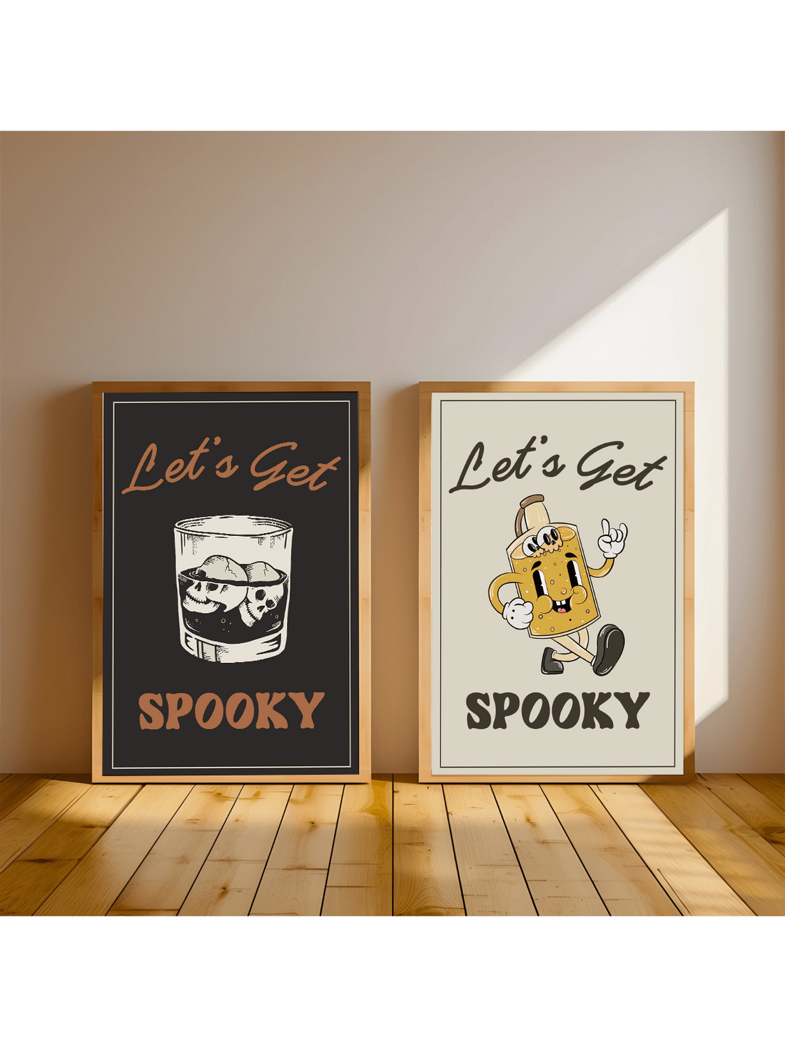 Elevate your Halloween décor with this Spooktacular 2-Piece Wall Art Set featuring "Let's Get Scary" posters. Designed to complement your bar cart or party space, these prints bring a stylish yet eerie vibe to your home. Crafted for easy display, they add a festive touch that enhances the seasonal atmosphere with expert flair. Perfect for creating a memorable Halloween ambiance that impresses guests and celebrates the spooky season.
