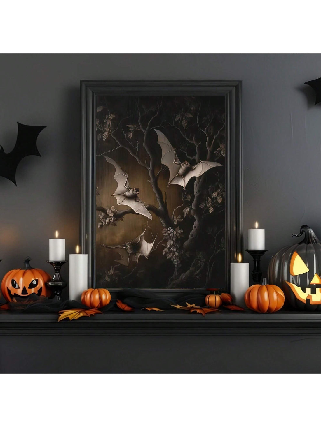 Elevate your seasonal decor with the Spooky Elegance Halloween Bat Canvas Art, designed to bring a refined yet eerie atmosphere to any home or office space. This expertly crafted canvas features detailed bat imagery that balances haunting charm with sophisticated style, making it an ideal accent for Halloween enthusiasts seeking tasteful decoration. Durable and easy to hang, it seamlessly integrates into various interior designs, enhancing your environment with a subtle nod to the spooky season.