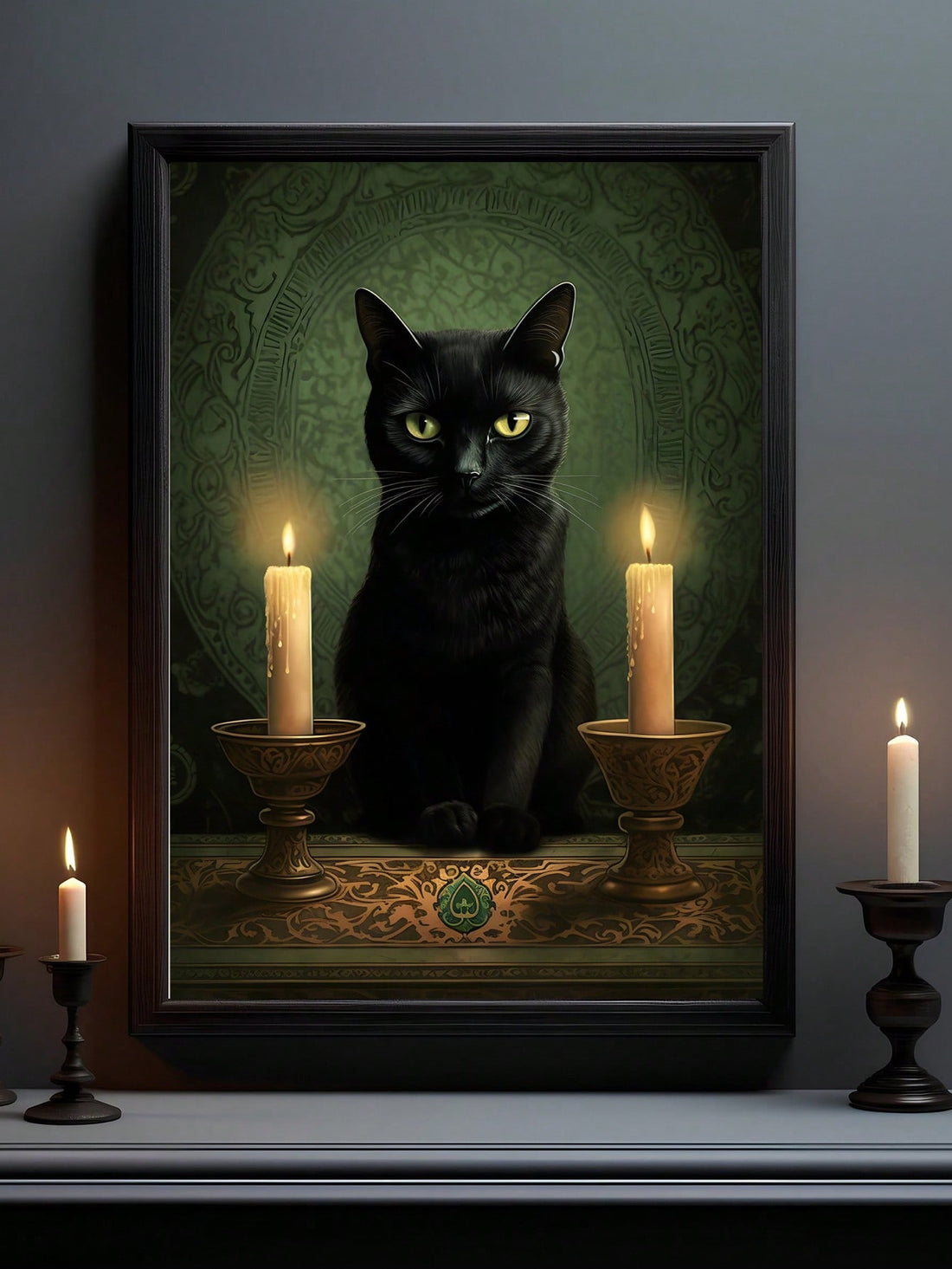 Elevate your Halloween ambiance with this vintage-inspired canvas wall art featuring a classic black cat and witch motif. Expertly crafted, it blends timeless charm with spooky elegance, making it a sophisticated addition to your seasonal decor. Perfect for creating an inviting yet mysterious atmosphere, this piece captures the essence of Halloween tradition with refined artistry