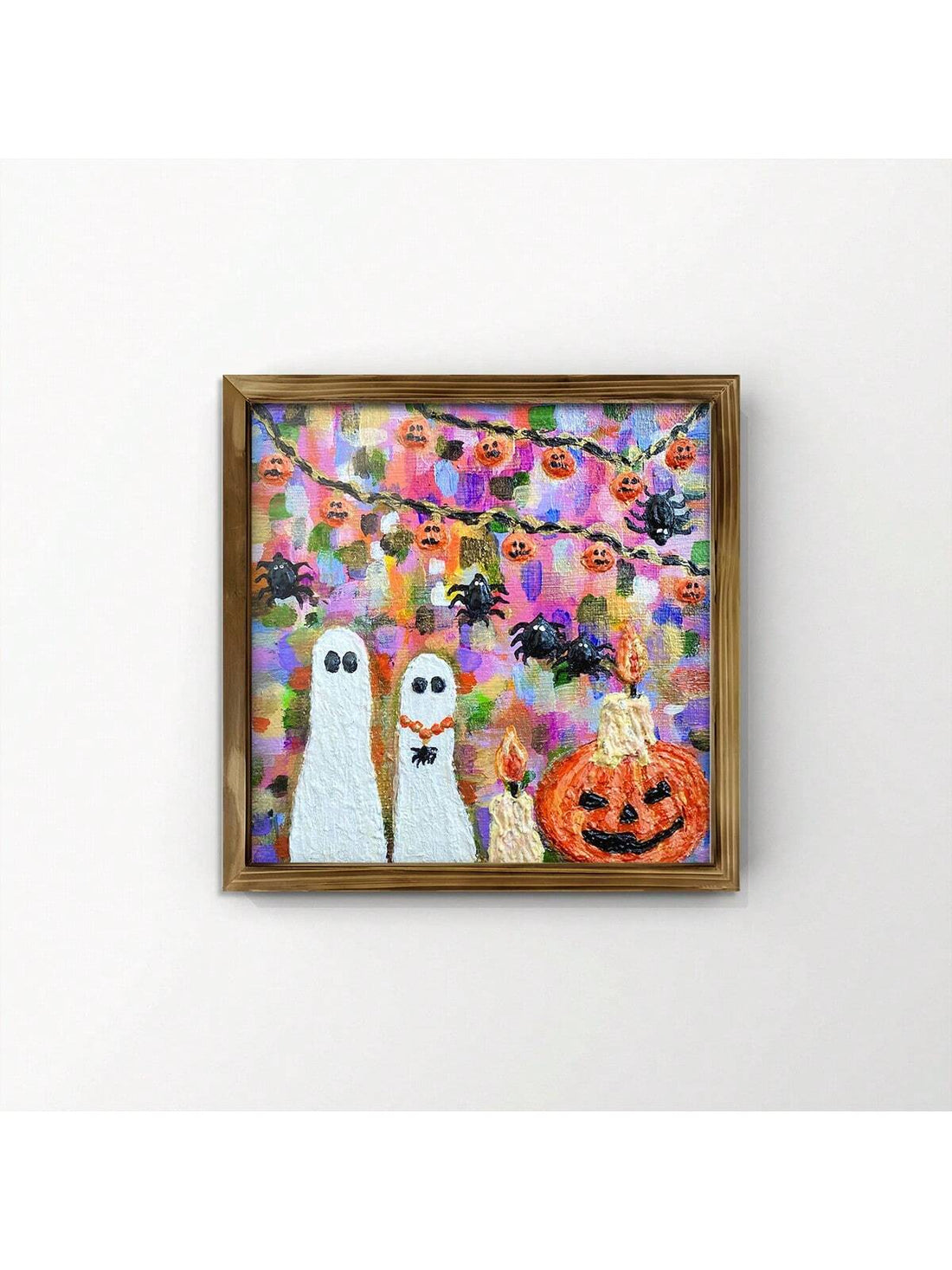 Elevate your Halloween decor with this Spooky Ghost Pumpkin Wall Art, expertly crafted on a high-quality canvas and framed for a polished finish. Its hauntingly stylish design blends eerie charm with seasonal sophistication, making it a perfect centerpiece for any home looking to celebrate the spooky season with subtle elegance. Durable and ready to hang, this piece adds a refined festive touch that lasts year after year.