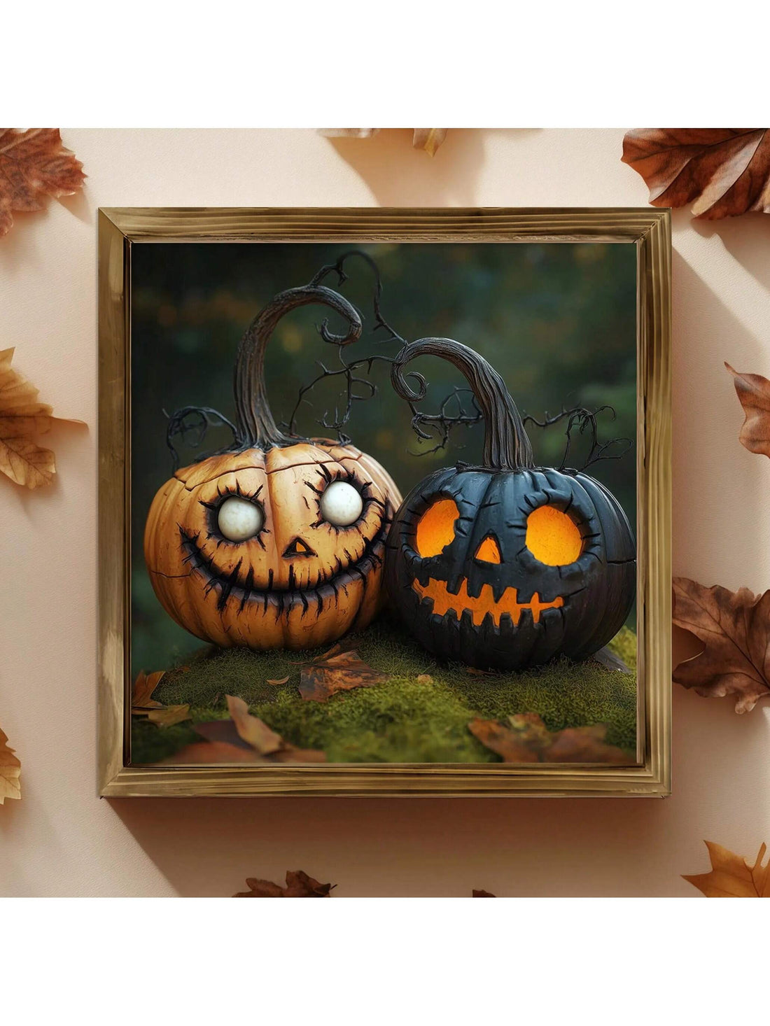 Elevate your Halloween ambiance with this Spooky Gothic Jack-O'-Lantern Canvas Wall Art. Crafted to capture the eerie essence of the season, this piece combines gothic artistry with classic Halloween imagery. Its high-quality canvas ensures durability and vivid detail, making it a striking focal point for any room. Perfect for those seeking sophisticated seasonal decor that blends tradition with a dark, stylish edge.