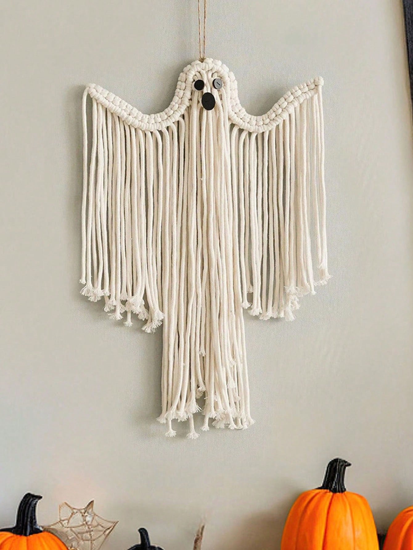 Spooky Handmade White Ghost Hanging Ornament for Halloween Decor