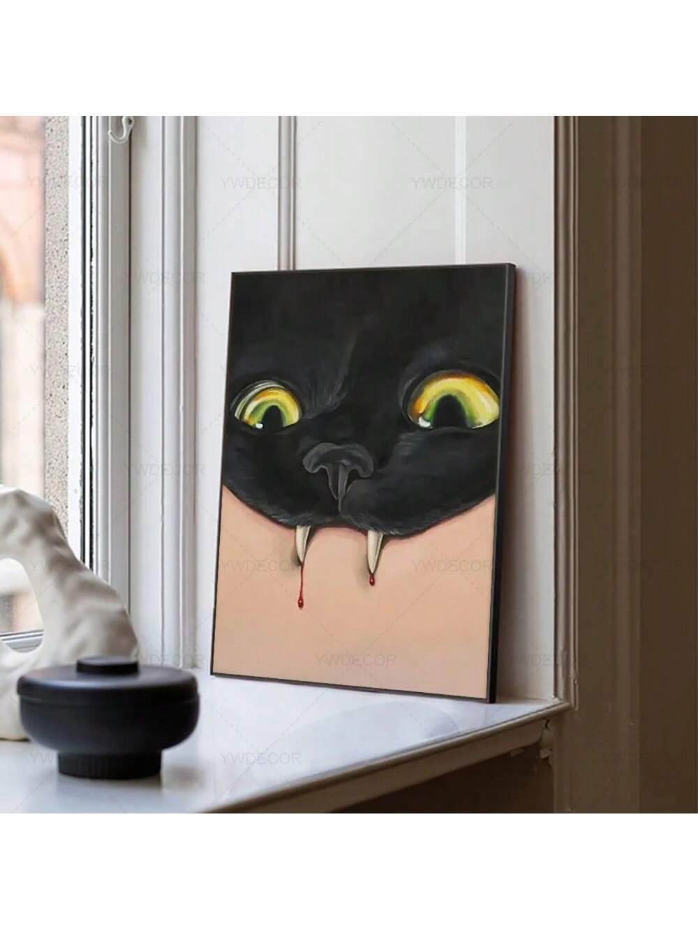 Add a touch of vintage charm and spooky elegance to your space with this Spooky Retro Black Cat Canvas Print. Expertly crafted, this wall art features a classic black cat design that complements both bath and home decor. Its timeless style enhances any room, creating an inviting atmosphere with a subtle nod to retro aesthetics. Durable and easy to hang, this canvas print is an ideal choice for those seeking distinctive, stylish decoration that blends nostalgia with modern living.