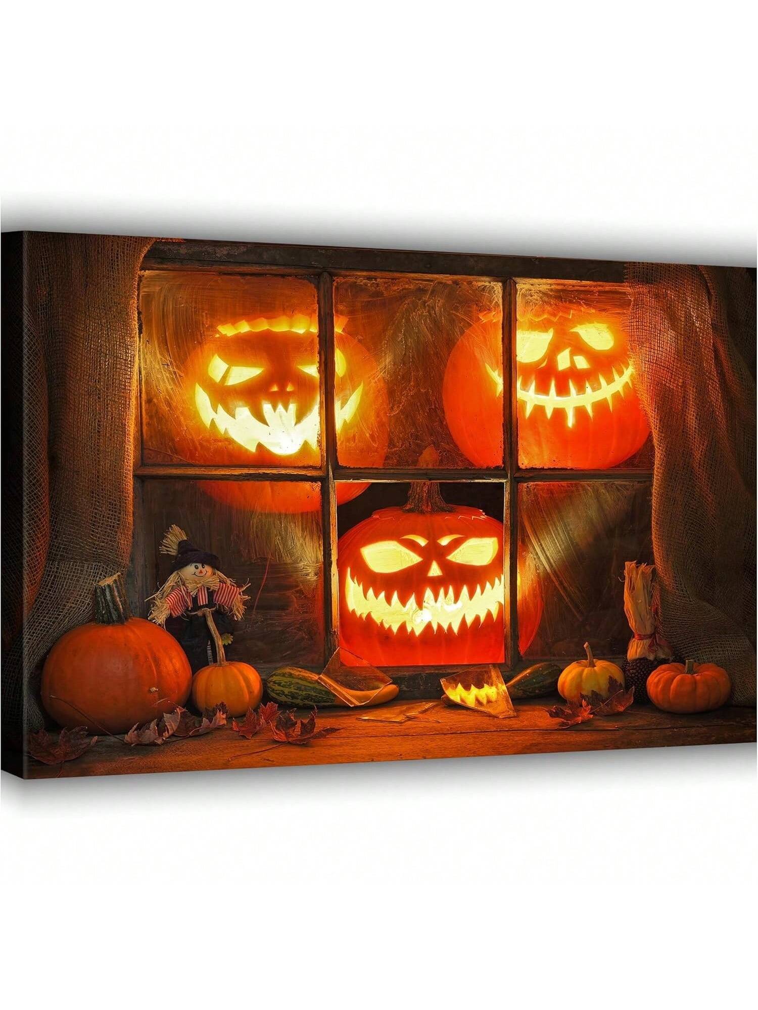 Elevate your Halloween decor with Spooky Serenity: Framed Canvas Poster. The HD print features a captivating pumpkin design, adding a touch of enchantment to any space. Let this high-quality framed artwork bring a spooky serenity to your home this season.