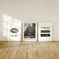 Leopard lips XO-XO Stockholm print with French text in a minimalist white-panel mockup