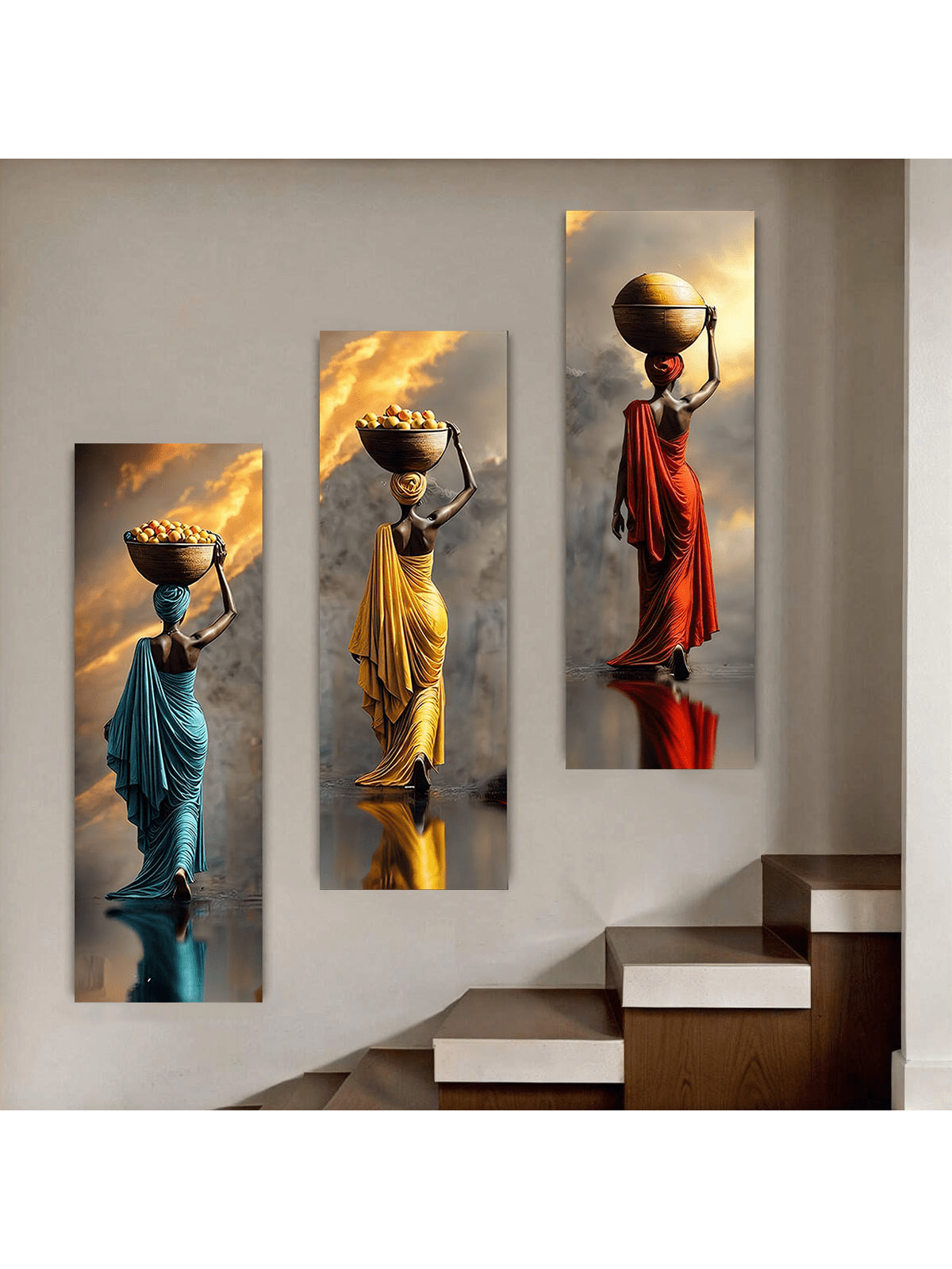Elevate your living space with this exquisite 3-piece extra-large canvas wall art set featuring vibrant portraits of African women. Each piece showcases rich colors and intricate details that bring cultural depth and modern elegance to any room. Perfect for adding a bold, artistic statement to your home decor, this set combines size and style to create a captivating focal point that reflects both beauty and heritage. Crafted for durability and visual impact, it’s an ideal choice for those seeking sophistica
