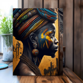 Elevate your space with this striking African portrait canvas print, featuring bold artistic expression that commands attention. The wooden frame adds warmth and sophistication, seamlessly complementing modern, boho, Scandinavian, or traditional interiors.